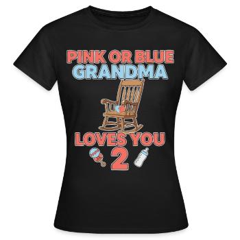 Révélation de sexe : Rose ou bleu Mamie t’aime 2 - T-shirt Femme - noir - Devant - AI Model Female 172 dark (172cm)
