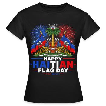 Festliches haitianisches Flaggenfest - Frauen T-Shirt - Schwarz - Vorne - AI Model Female 172 dark (172cm)
