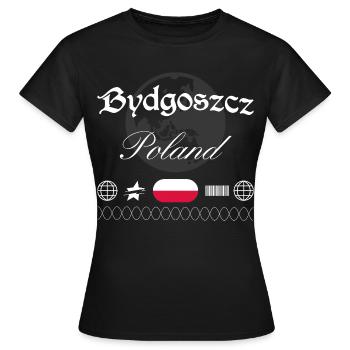 Bromberg Polen Streetwear Reise Souvenir - Frauen T-Shirt - Schwarz - Vorne - AI Model Female 172 dark (172cm)