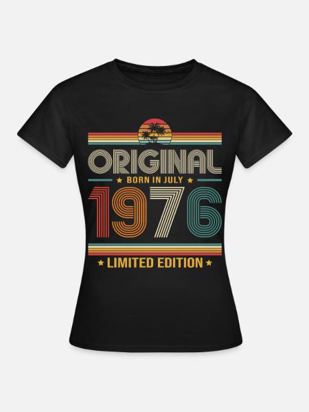 50. Geburtstag Geschenk Vintage Juli Jahrgang 1976 - Dame-T-shirt - sort