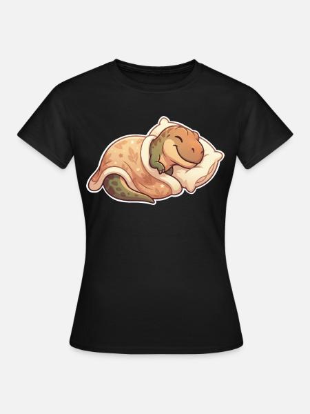 T Rex Schlafen - Frauen T-Shirt - Schwarz