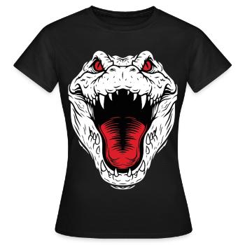 Krokodil-Alligator-Maskottchen-Logo Sportkampf - Frauen T-Shirt - Schwarz - Vorne - AI Model Female 172 dark (172cm)
