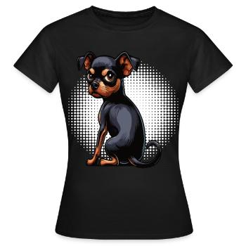 Pinscher miniature Pinscher Pinscher Pinscher Propriétaire Minpin - T-shirt Femme - noir - Devant - AI Model Female 172 dark (172cm)