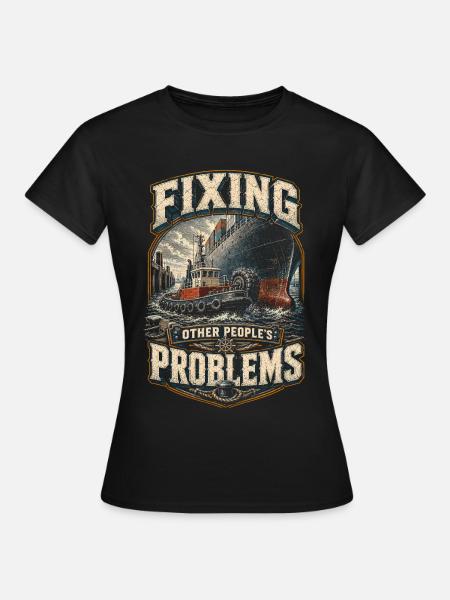 Schleppschiffe Schlepper - Frauen T-Shirt - Schwarz