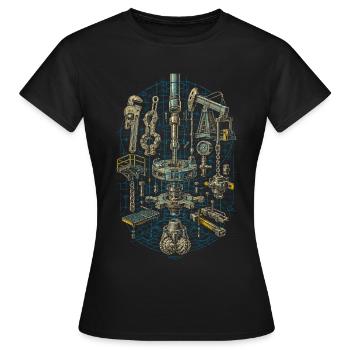 Oil rig rig worker - Women's T-Shirt - black - Front - AI Model Female 172 dark (172cm)