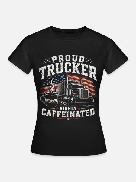 Lastkraftwagen Transport Kaffee Fahrer - Frauen T-Shirt - Schwarz