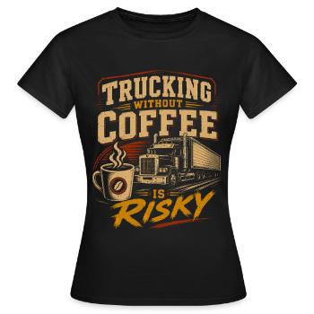Trucks Drivers Transport Logistics - Women's T-Shirt - black - Front - AI Model Female 172 dark (172cm)