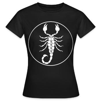 Skorpionsternzeichen (Weiß) - Frauen T-Shirt - Schwarz - Vorne - AI Model Female 172 dark (172cm)
