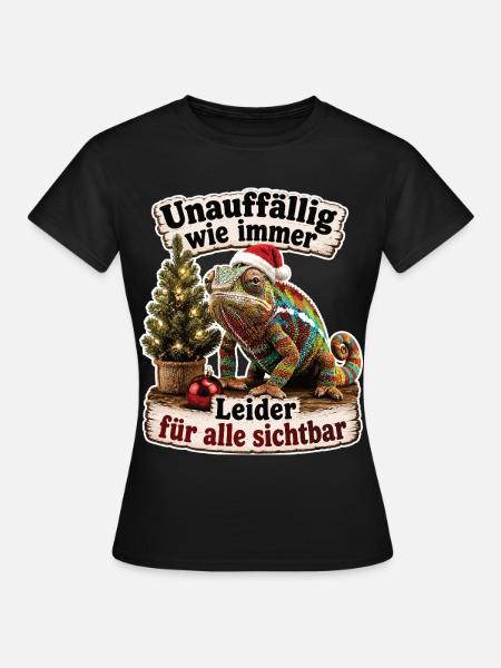 Chamäleon mit missglückter Tarnmission - Frauen T-Shirt - Schwarz