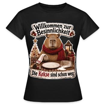 Willkommen zur Besinnlichkeit, Die Kekse sind weg - Frauen T-Shirt - Schwarz - Vorne - AI Model Female 172 dark (172cm)