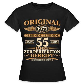 55. Geburtstag Absolut Einmalig 1971 Jahrgang - Frauen T-Shirt - Schwarz - Vorne - AI Model Female 172 dark (172cm)