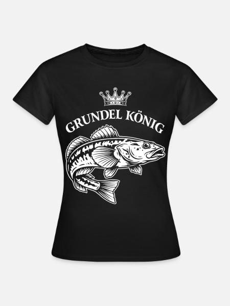 Grundel König Fischgrafik - Frauen T-Shirt - Schwarz