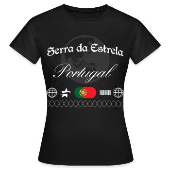 Serra da Estrela Portugal Streetwear Reise - Frauen T-Shirt - Schwarz - Vorne - AI Model Female 172 dark (172cm)