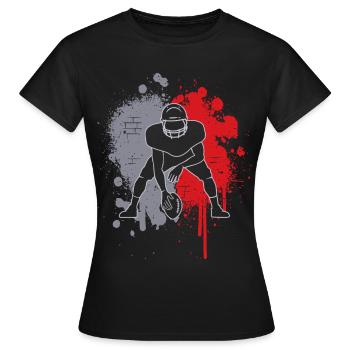 Football américain Splash of Color Football masculin - T-shirt Femme - noir - Devant - AI Model Female 172 dark (172cm)