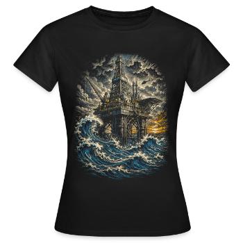 Oil rig rig worker - Women's T-Shirt - black - Front - AI Model Female 172 dark (172cm)