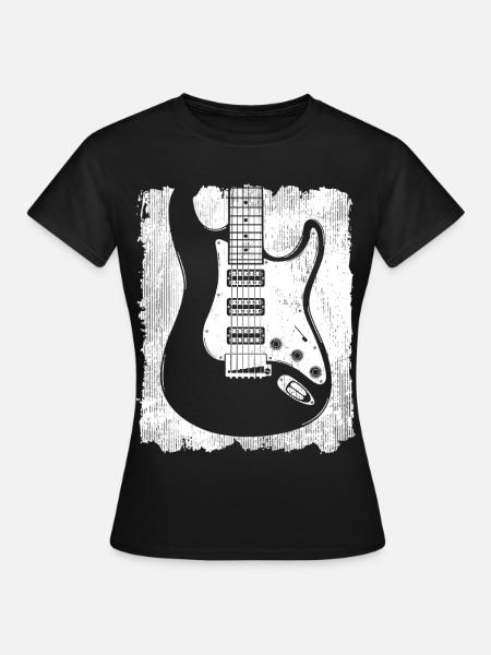 Graffiti-Gitarren-Silhouette - Frauen T-Shirt - Schwarz