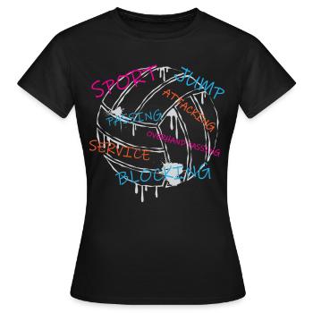 Volleyball - Frauen T-Shirt - Schwarz - Vorne - AI Model Female 172 dark (172cm)