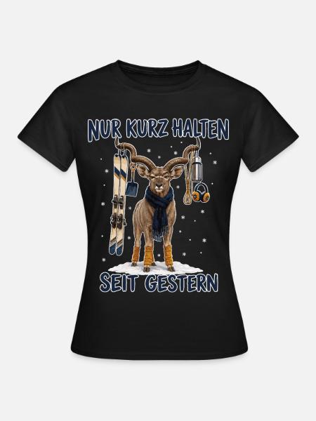 Lustiges Winter Kudu - Frauen T-Shirt - Schwarz