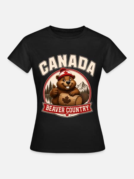 Kanada Biber Land - Frauen T-Shirt - Schwarz