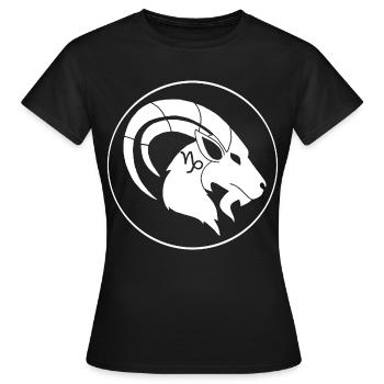 Sternzeichen Steinbock (weiß) - Frauen T-Shirt - Schwarz - Vorne - AI Model Female 172 dark (172cm)