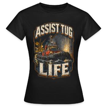 Tugboats Tug Assist Tug Life - Women's T-Shirt - black - Front - AI Model Female 172 dark (172cm)