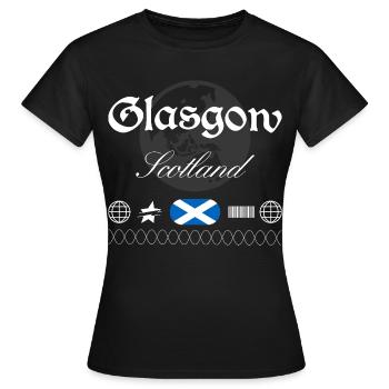Glasgow Schottland Streetwear Reise Souvenir - Frauen T-Shirt - Schwarz - Vorne - AI Model Female 172 dark (172cm)