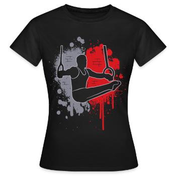 Gymnastics Gymnastics Ring Gymnastics Splashes of Color Gymnastics - Women's T-Shirt - black - Front - AI Model Female 172 dark (172cm)