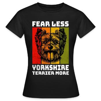 Yorkshire Terrier Yorkshire Terrier - Frauen T-Shirt - Schwarz - Vorne - AI Model Female 172 dark (172cm)