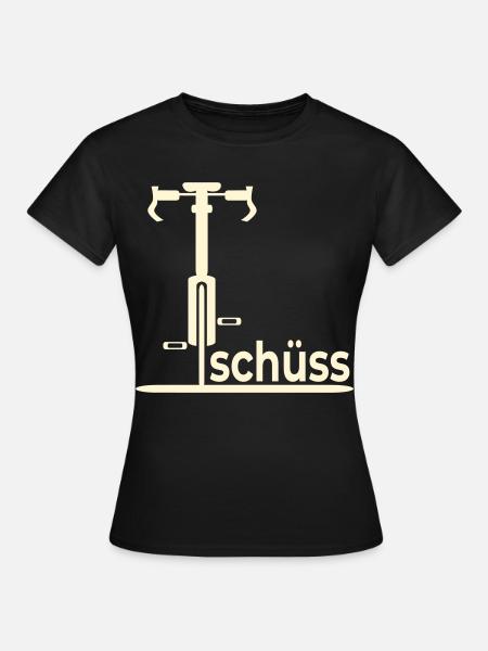 Abschied Fahrradfahrer - Tschüss - Frauen T-Shirt - Schwarz