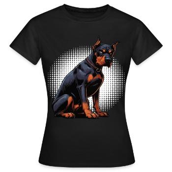 Dobermann Dobermannbesitzer Dobermannliebhaber - Frauen T-Shirt - Schwarz - Vorne - AI Model Female 172 dark (172cm)
