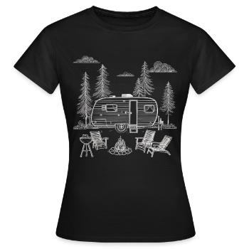 Vintage Camper - Women's T-Shirt - black - Front - AI Model Female 172 dark (172cm)