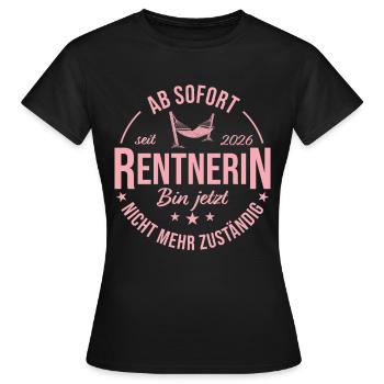 Rentnerin 2026 Hängematte Abschied Kollegin - Frauen T-Shirt - Schwarz - Vorne - AI Model Female 172 dark (172cm)