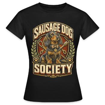 Dackel Rauhaardackel Sausage Dog Society - Frauen T-Shirt - Schwarz - Vorne - AI Model Female 172 dark (172cm)