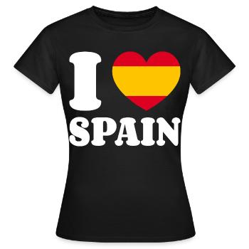 I Love Spain Spanien-Liebe Herz Spanienfan - Frauen T-Shirt - Schwarz - Vorne - AI Model Female 172 dark (172cm)