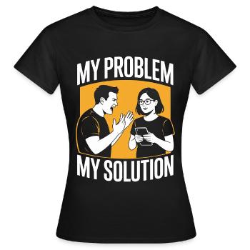 Développeur d’applications mobiles : mon problème : ma mère de pictogrammes - T-shirt Femme - noir - Devant - AI Model Female 172 dark (172cm)