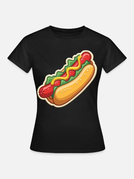 Hotdog Love - Frauen T-Shirt - Schwarz