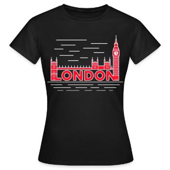 London Skyline Bold Red - Women's T-Shirt - black - Front - AI Model Female 172 dark (172cm)