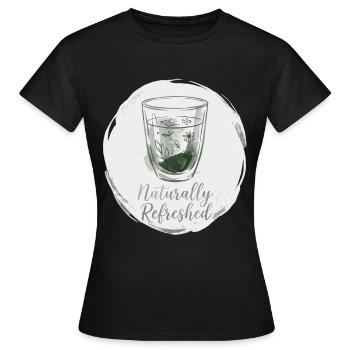 Buveur de thé disant thé naturellement rafraîchi - T-shirt Femme - noir - Devant - AI Model Female 172 dark (172cm)