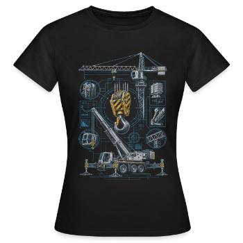 Crane operator Crane operator - Women's T-Shirt - black - Front - AI Model Female 172 dark (172cm)
