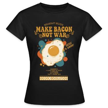 Frühstück Bacon Not War Lustiges Brunchessen - Frauen T-Shirt - Schwarz - Vorne - AI Model Female 172 dark (172cm)