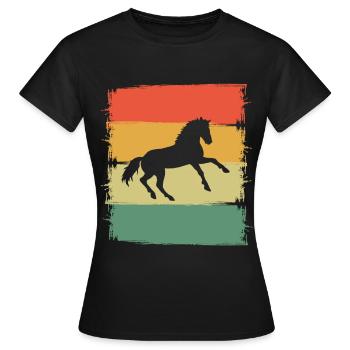 Pferd - Frauen T-Shirt - Schwarz - Vorne - AI Model Female 172 dark (172cm)