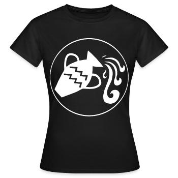 Wassermann-Sternzeichen (Weiß) - Frauen T-Shirt - Schwarz - Vorne - AI Model Female 172 dark (172cm)