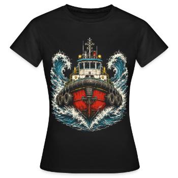 Remorqueurs Illustration artistique - T-shirt Femme - noir - Devant - AI Model Female 172 dark (172cm)