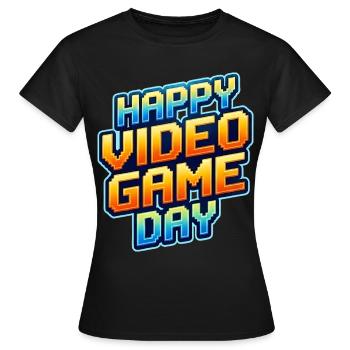 Bonne Journée des Jeux Vidéo - T-shirt Femme - noir - Devant - AI Model Female 172 dark (172cm)