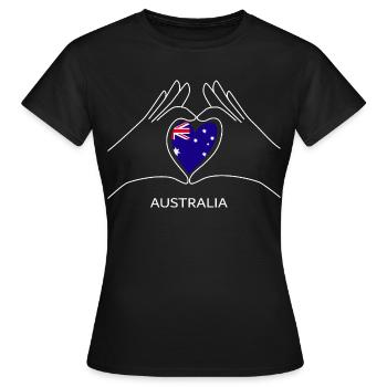 Australien Herz mit Australischer Flagge Australia - Frauen T-Shirt - Schwarz - Vorne - AI Model Female 172 dark (172cm)