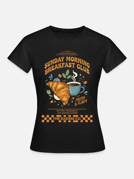 Frühstück Lustiger Brunch Kaffee Speckliebhaber - Frauen T-Shirt - Schwarz