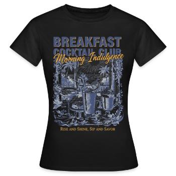 Frühstücks-Cocktailclub Morgenkaffee - Frauen T-Shirt - Schwarz - Vorne - AI Model Female 172 dark (172cm)
