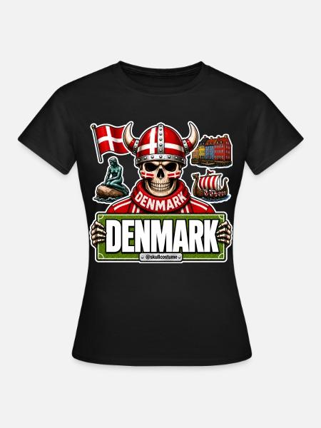 SkullCostume World Edition: Dänemark - Frauen T-Shirt - Schwarz