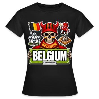 SkullCostume World Edition: Belgium - Women's T-Shirt - black - Front - AI Model Female 172 dark (172cm)