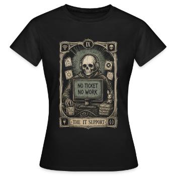 Sans billet, pas de travail, comptoir de service Art technique vintage - T-shirt Femme - noir - Devant - AI Model Female 172 dark (172cm)